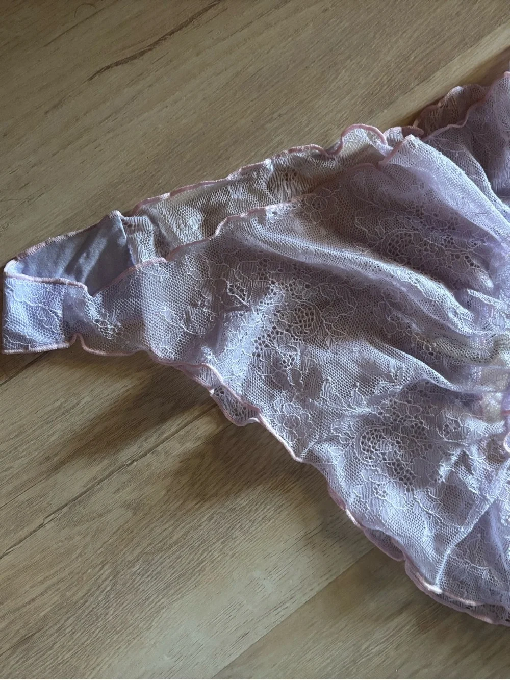 Free People Lavender Lace Ruffle Thong Panty